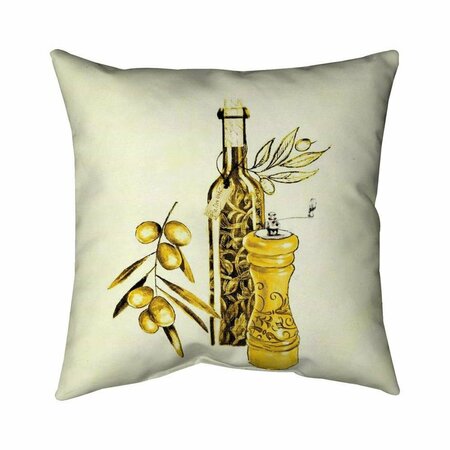 BEGIN HOME DECOR 20 x 20 in. Olive Oil & Pepper-Double Sided Print Indoor Pillow 5541-2020-GA12